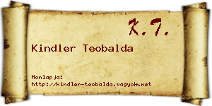 Kindler Teobalda névjegykártya